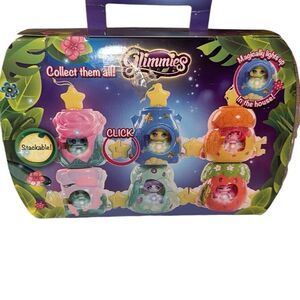 Glimmies Pink house  With Green Glimmie Magically Lights Up Toy Kids 5"